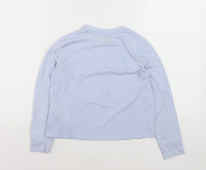 Abercrombie Kids Girls Blue Long Sleeve Crew Neck Graphic T-Shirt 7-8 Years