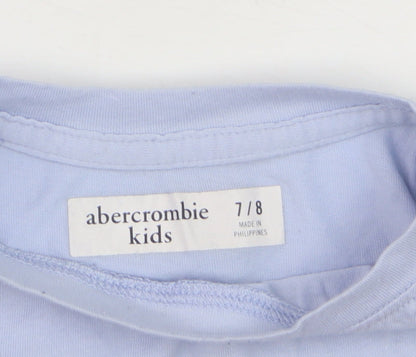 Abercrombie Kids Girls Blue Long Sleeve Crew Neck Graphic T-Shirt 7-8 Years