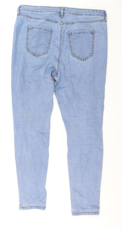 F&F Women Blue Skinny Stretch Denim Jeans Size 16