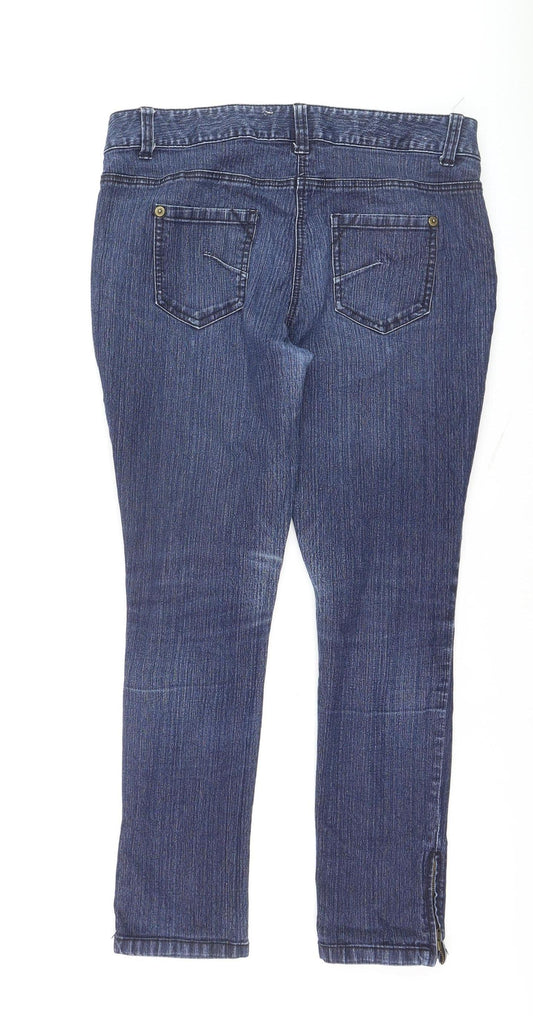 Debenhams Women’s Blue Denim Ankle Zip Slim Jeans Size 12
