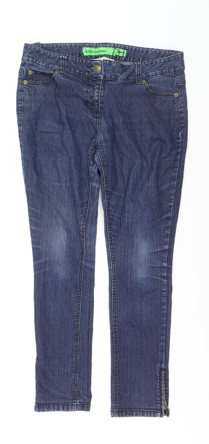 Debenhams Women’s Blue Denim Ankle Zip Slim Jeans Size 12