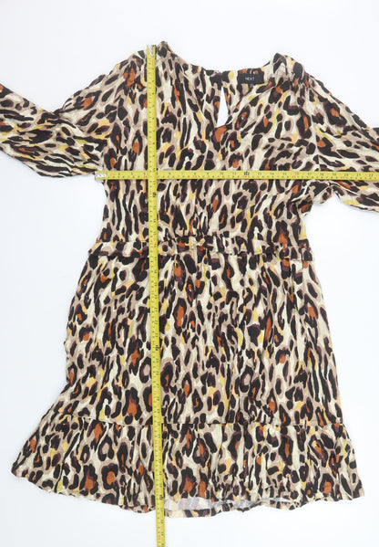 Next Women’s Multicoloured Leopard Viscose Shift Dress Size 16