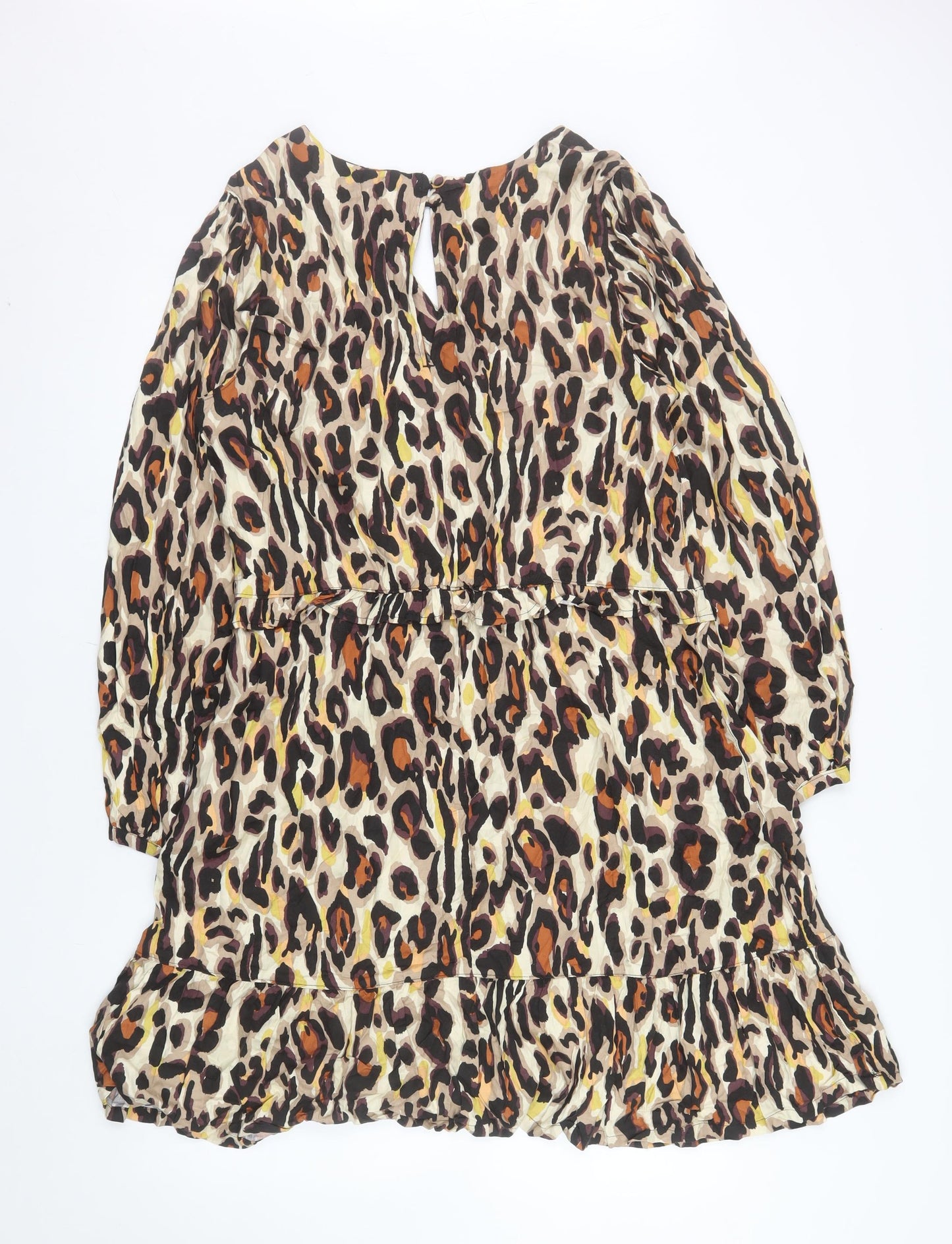 Next Women’s Multicoloured Leopard Viscose Shift Dress Size 16