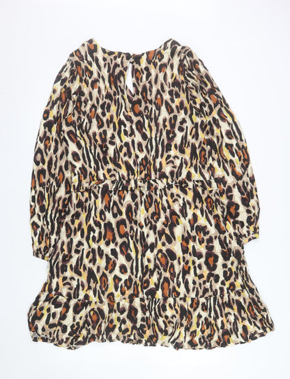 Next Women’s Multicoloured Leopard Viscose Shift Dress Size 16
