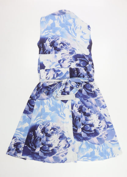 Phase Eight Women's Blue Floral Fit & Flare Dress Size 14