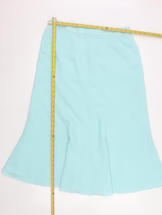 Jacques Vert Women's Blue Flared Midi Skirt Size 16