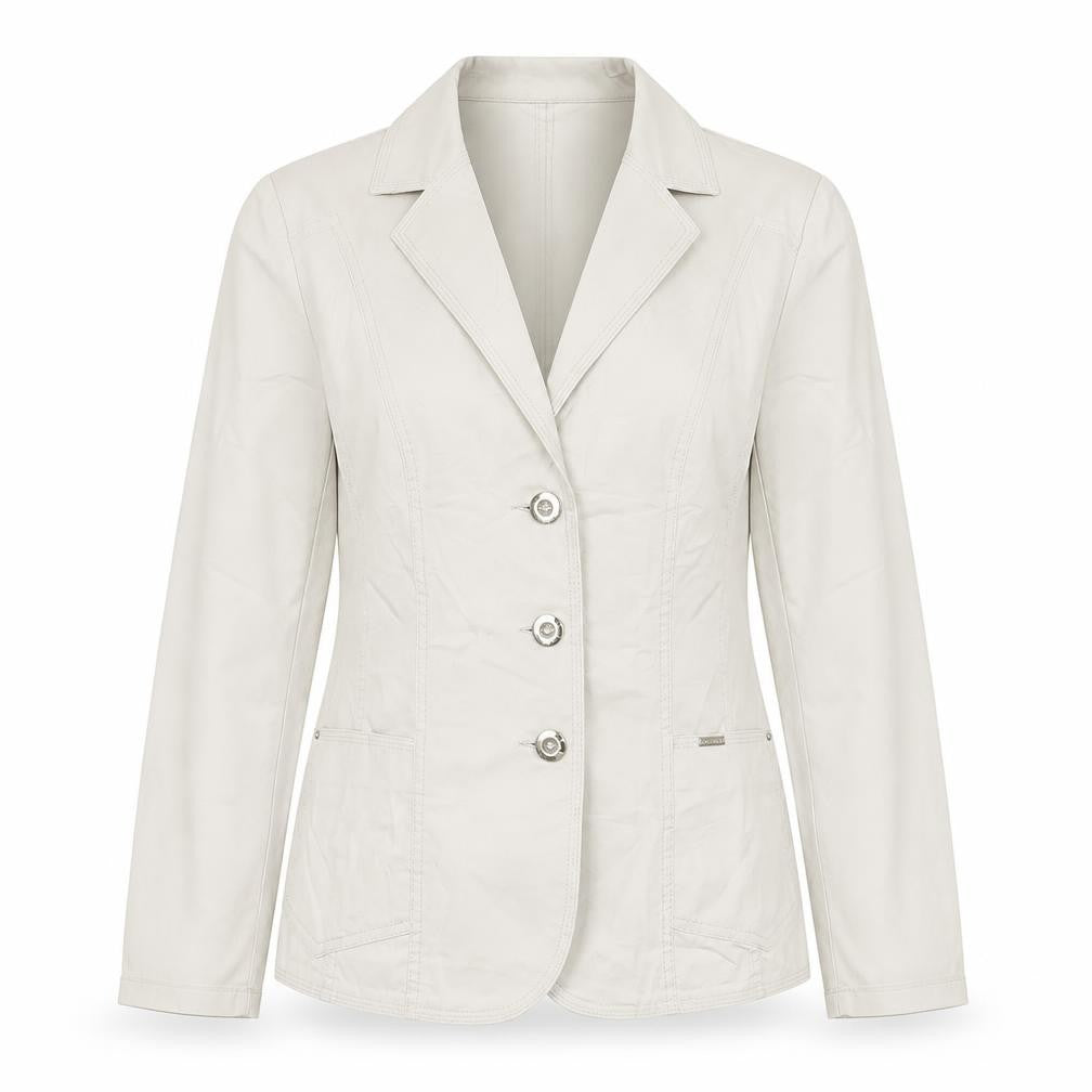 Artex-t Women Beige Cotton Blend Tailored Blazer UK 16