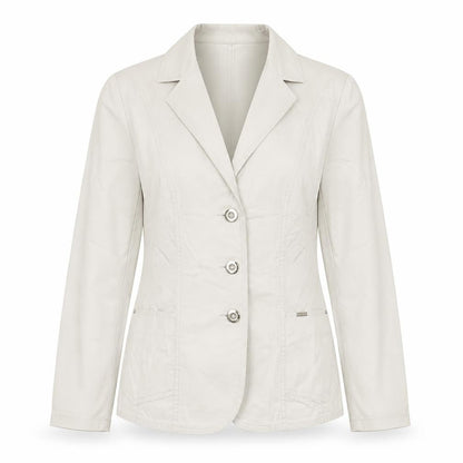 Artex-t Women Beige Cotton Blend Tailored Blazer UK 16