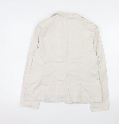 Artex-t Women Beige Cotton Blend Tailored Blazer UK 16