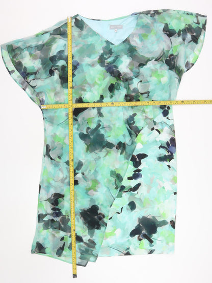 Personal Choice Women Green Floral Shift Dress Size 16 Wedding Party