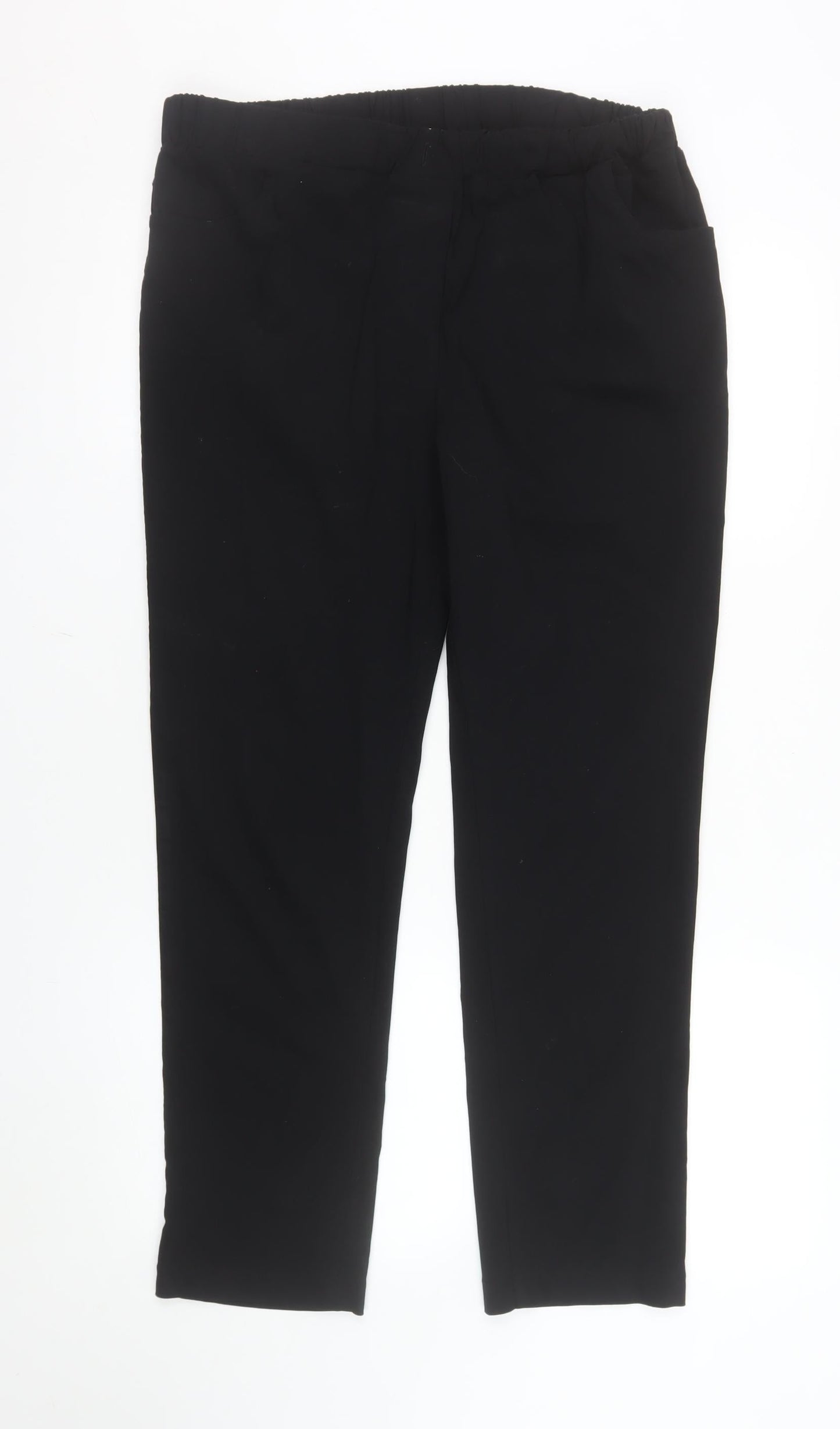 Gerard Womens Black Size 14 Straight Leg Elastic Waist Trousers