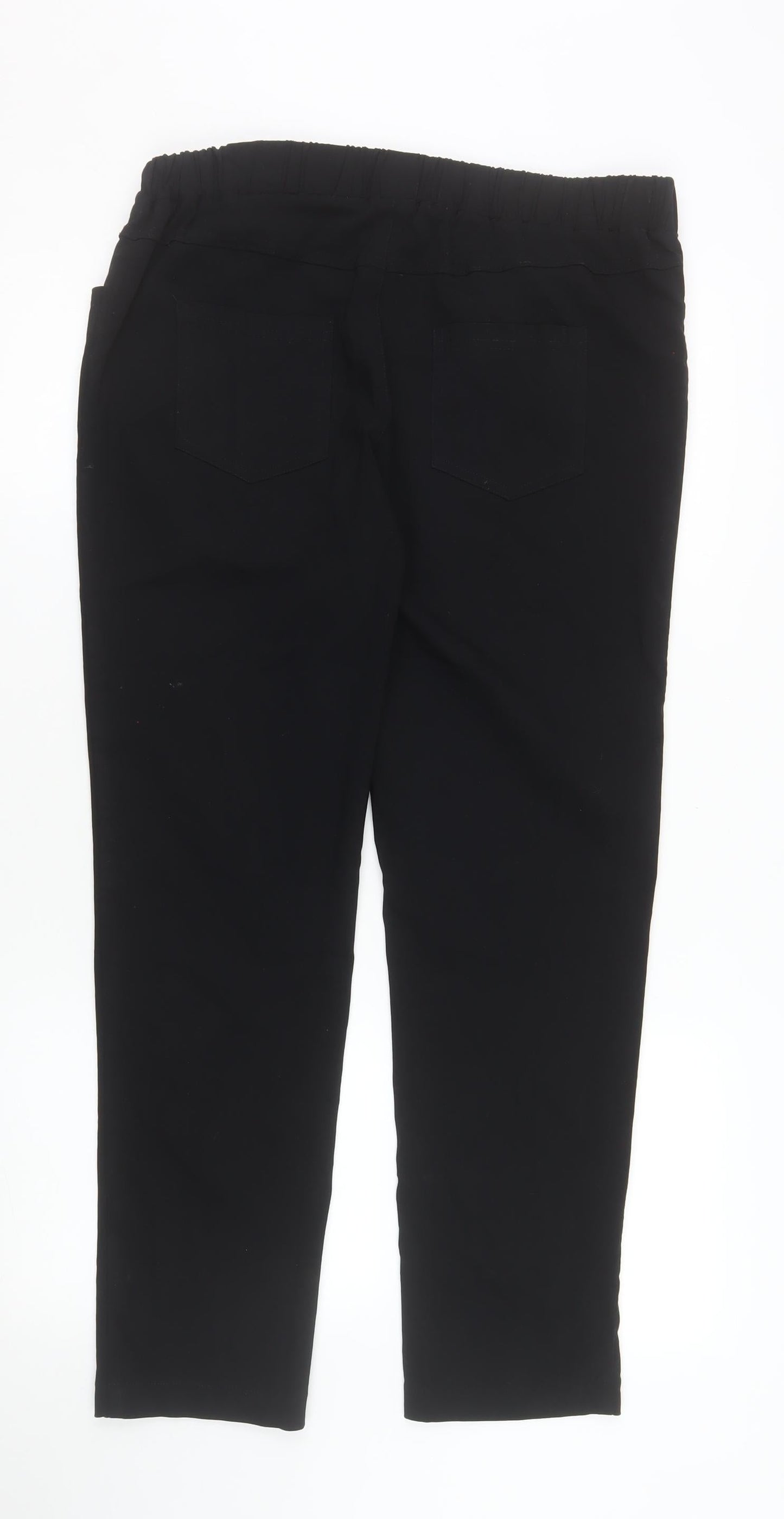 Gerard Womens Black Size 14 Straight Leg Elastic Waist Trousers