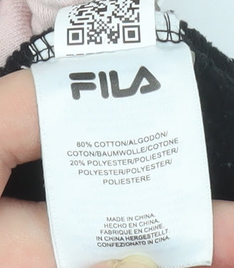 Fila Womens Pink Black Colourblock Cropped Hoodie Size 16 XL