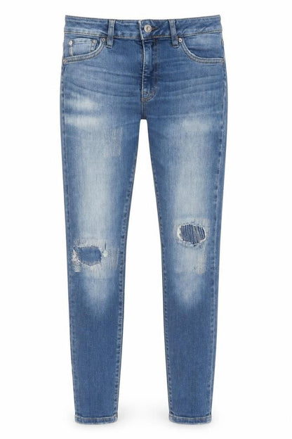 Superdry Men's Blue Distressed Slim Fit Skinny Jeans 28W 30L Denim