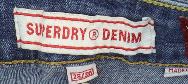 Superdry Men's Blue Distressed Slim Fit Skinny Jeans 28W 30L Denim