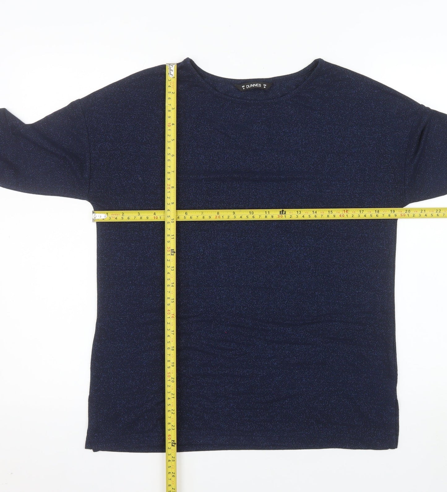 Dunnes Women’s Blue Glitter Long Sleeve Knit Blouse Size 10