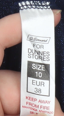 Dunnes Women’s Blue Glitter Long Sleeve Knit Blouse Size 10