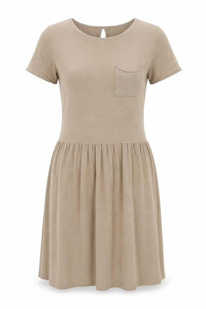 Grace & Mila Women’s Beige Skater Dress Size S Short Sleeve Knit