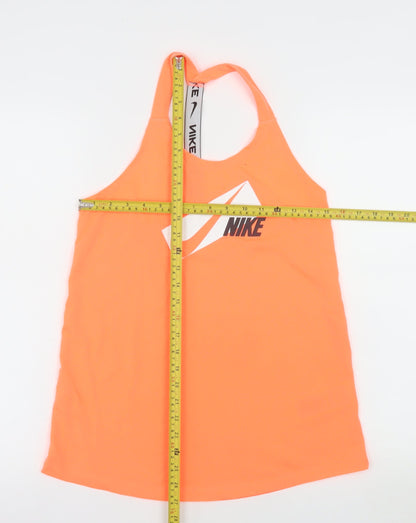 Nike Women Orange Dri-Fit Racerback Tank Top Size S