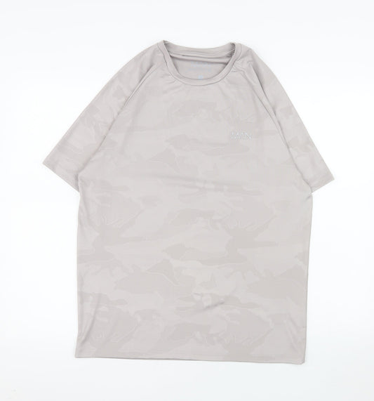 MAN Active Mens Grey Camouflage Short Sleeve Athletic T-Shirt Size M