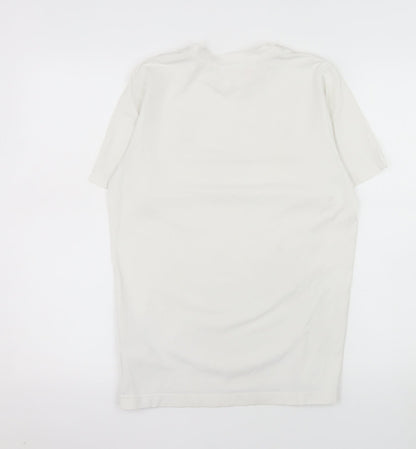 Adidas Boys Beige Gold Logo Football T-Shirt Size 14 Years