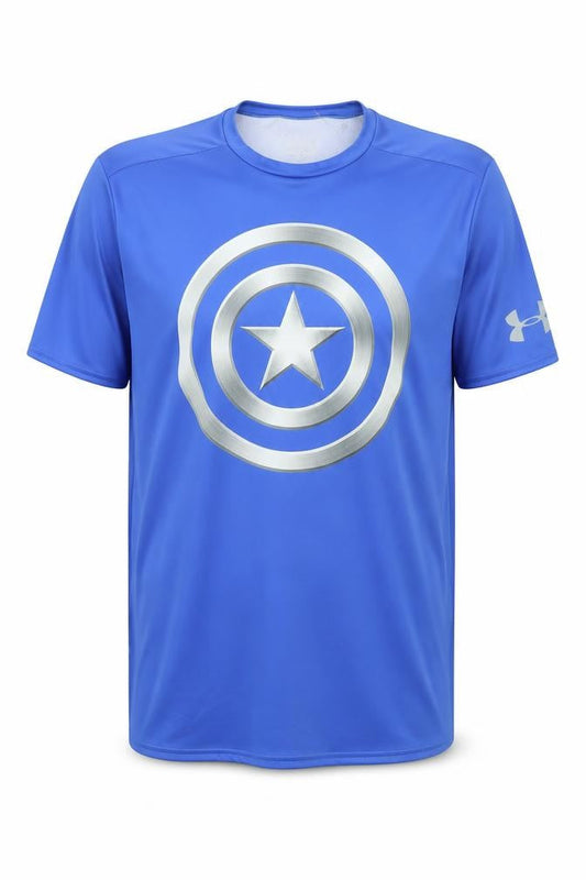 Under Armour Men Blue XL Compression Superhero Graphic T-Shirt