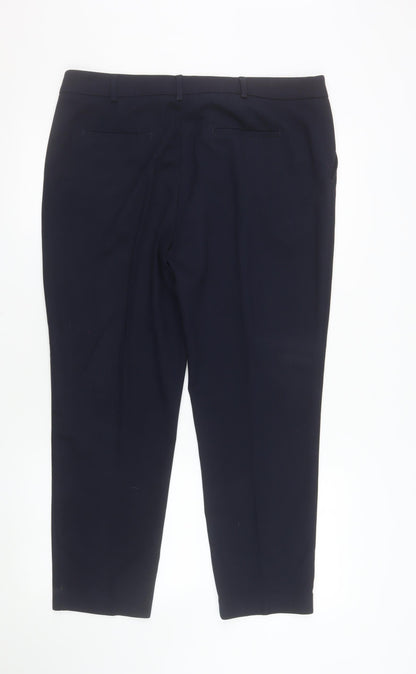 Next Women Blue Size 14 Cropped Classic Stretch Trousers
