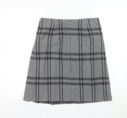 Marks and Spencer Women’s Grey Pleated Wool Blend Knee Length Skirt Size 10