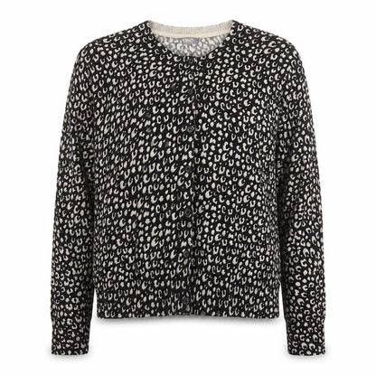 Principles Women’s Black Animal Print Knit Cardigan Size 14