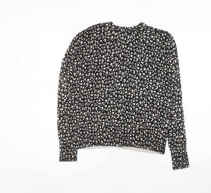 Principle Women’s Black Animal Print Knit Cardigan Size 14