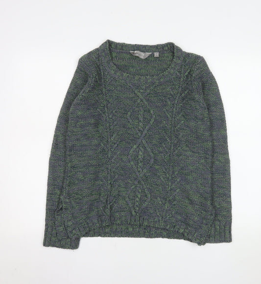 Mountain Warehouse Womens Green Cable-Knit Jumper Size 12