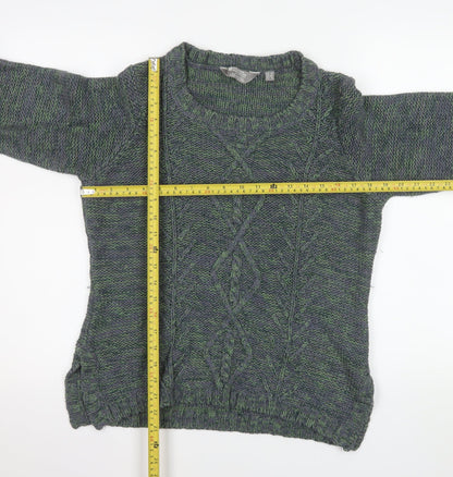 Mountain Warehouse Womens Green Cable-Knit Jumper Size 12
