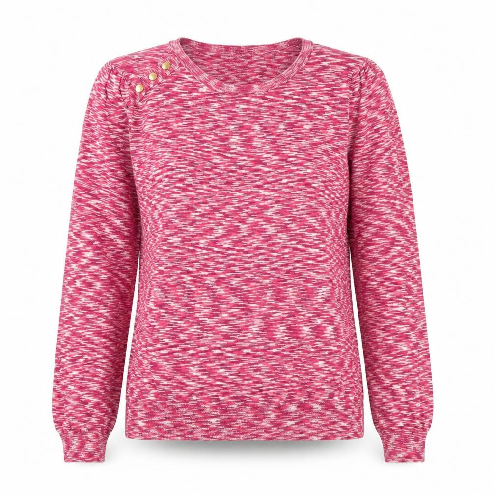 Mademoiselle R Women Pink Crew Neck Long Sleeve Knit Jumper Size 8