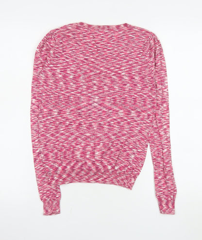Mademoiselle R Women Pink Crew Neck Long Sleeve Knit Jumper Size 8