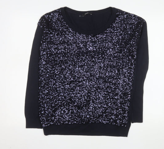George Women’s Blue Sequin Long Sleeve Crew Neck Jumper Size 14