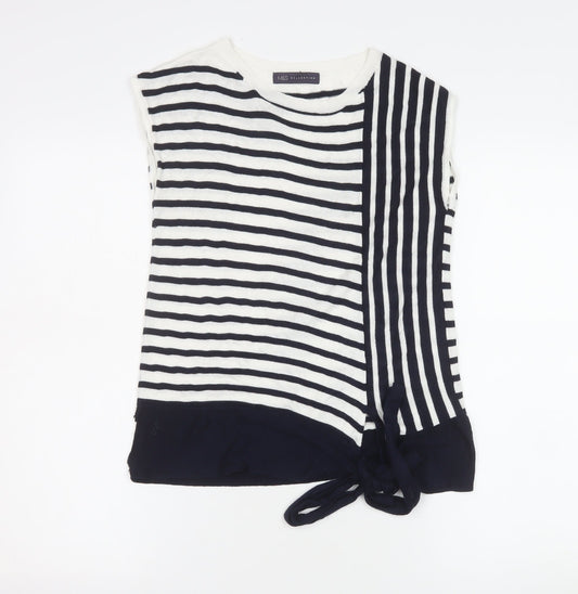 Marks and Spencer Womens Multicoloured Striped Knit Sleeveless Top Size 8