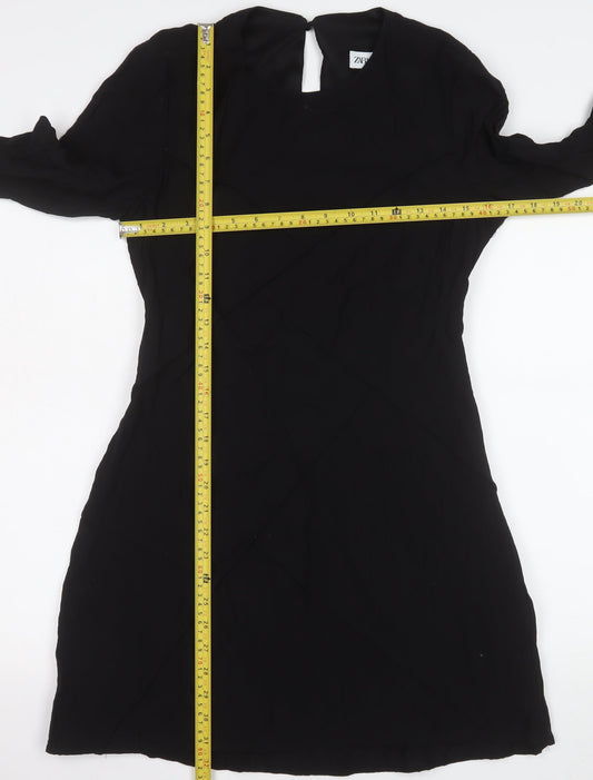 Zara Women Black Knee Length Sheath Dress Size 12