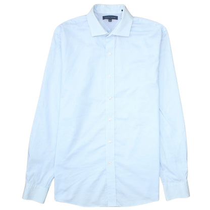 Tommy Hilfiger Men’s Light Blue Cotton Long Sleeve Button-Up Shirt 15.5