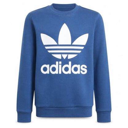 adidas Boys Blue 13-14 Years Pullover Crew Neck Logo Sweatshirt