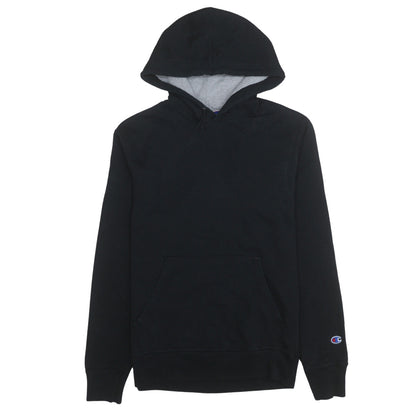 Champion Men Black Pullover Hoodie Small Logo Fleece Sportswear