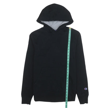 Champion Men Black Pullover Hoodie Small Logo Fleece Sportswear