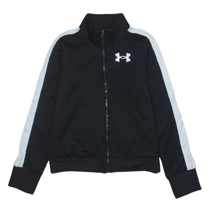 Under Armour Boys Black Full Zip Hoodie Track Sweatshirt Size M