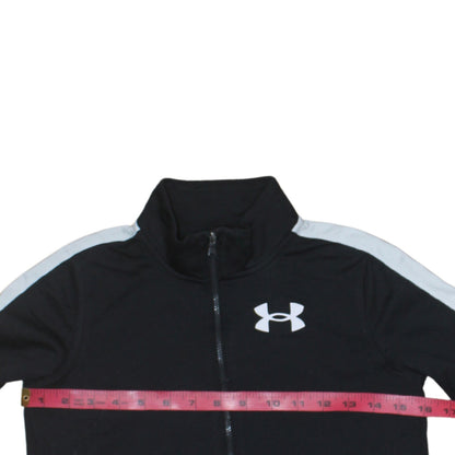 Under Armour Boys Black Full Zip Hoodie Track Sweatshirt Size M