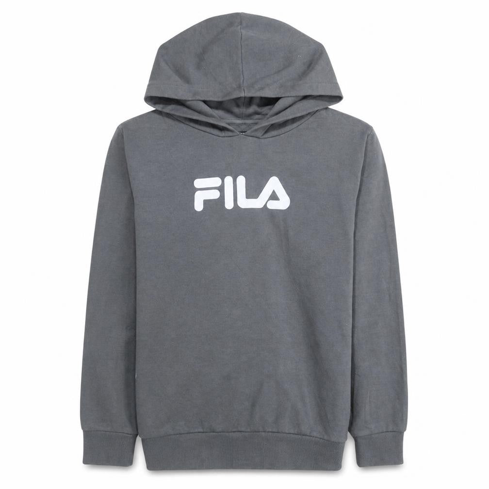 Fila Boys Grey Pullover Hoodie 13-15 Years Polyester Cotton Blend