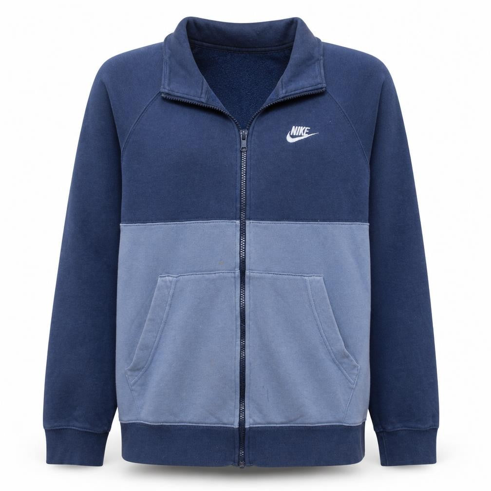 Nike Men's Blue Full Zip Sweatshirt S Fleece Cotton Blend