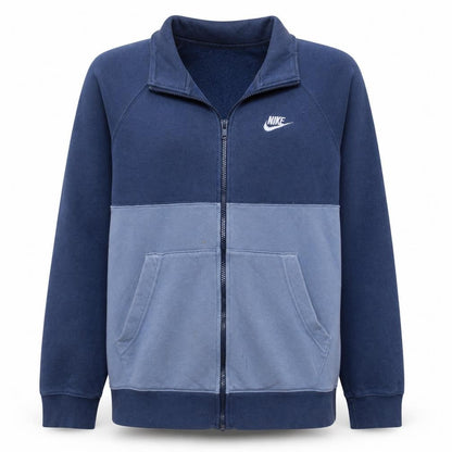 Nike Men's Blue Full Zip Sweatshirt S Fleece Cotton Blend