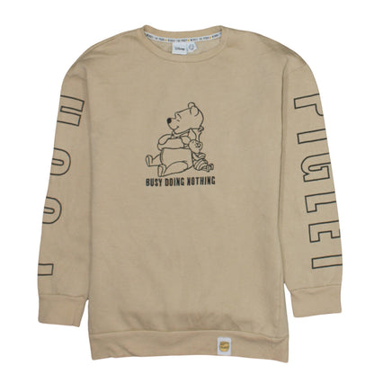 Disney Women Beige Winnie the Pooh Pullover Sweatshirt XS