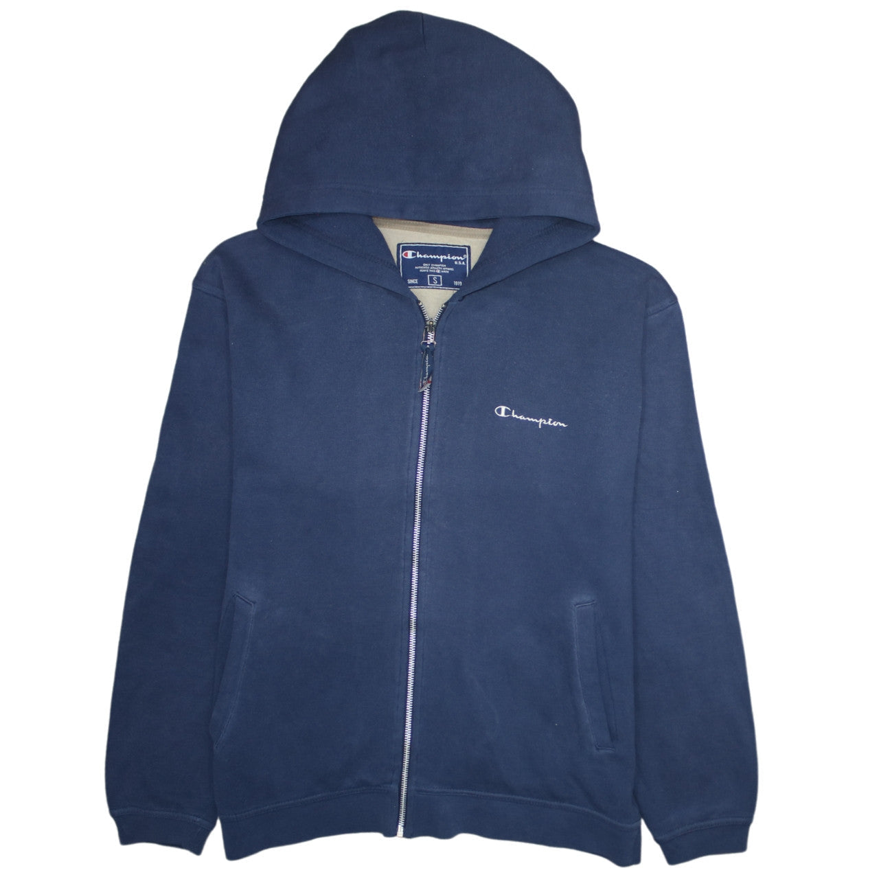 Champion Men's Blue Full Zip Hoodie Size S Regular Fit