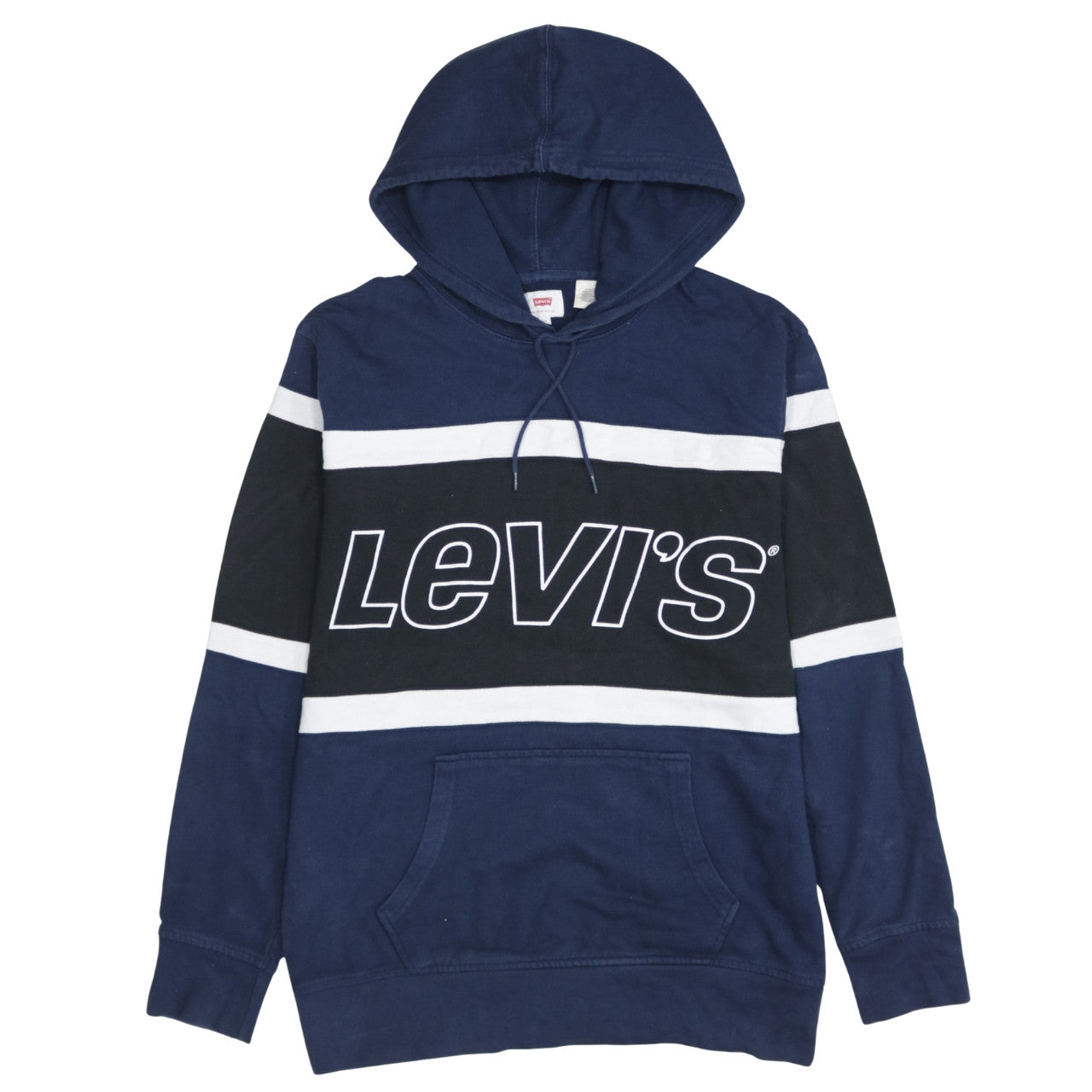 Levi's Men's Blue Pullover Hoodie Medium Graphic Logo Sweatshirt