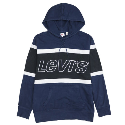 Levi's Men's Blue Pullover Hoodie Medium Graphic Logo Sweatshirt
